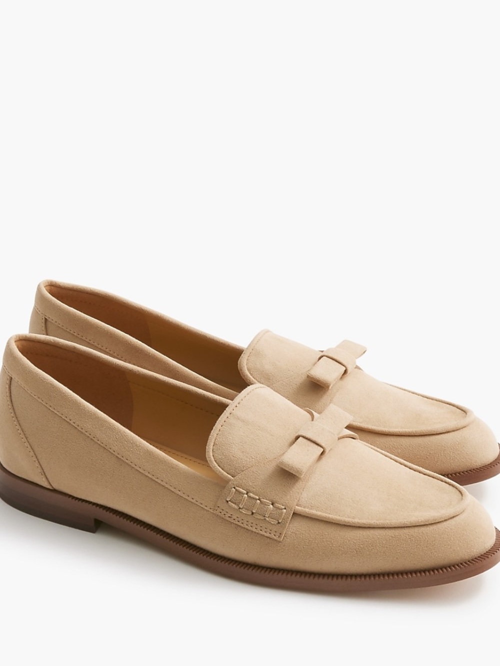 J. Crew tan surfed bow loafers mules slip on shoes size 8.5